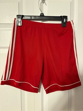 Men's Athletic Red Shorts with White Trim soccer shorts